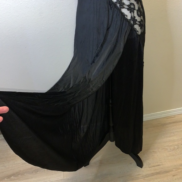 Vae Mode vintage black sexy nylon full length negligee nightgown - Picture 7 of 8